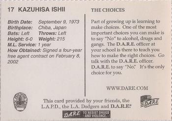 2003 Los Angeles Dodgers Police #NNO Kazuhisa Ishii Back