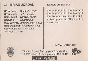2003 Los Angeles Dodgers Police #NNO Brian Jordan Back