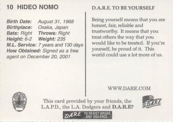 2003 Los Angeles Dodgers Police #NNO Hideo Nomo Back