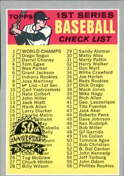 2019 Topps Heritage - 50th Anniversary Buybacks #9 1st Series Checklist 1-132 Front