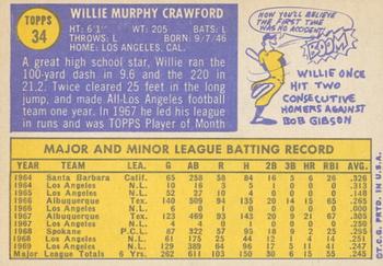 2019 Topps Heritage - 50th Anniversary Buybacks #34 Willie Crawford Back