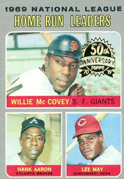2019 Topps Heritage - 50th Anniversary Buybacks #65 1969 National League Home Run Leaders - McCovey / Aaron / May Front