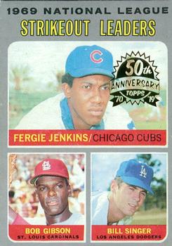 2019 Topps Heritage - 50th Anniversary Buybacks #71 1969 National League Strikeout Leaders - Jenkins / Gibson / Singer Front