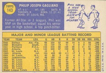 2019 Topps Heritage - 50th Anniversary Buybacks #143 Phil Gagliano Back