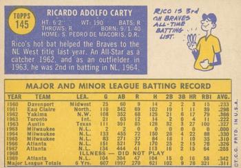 2019 Topps Heritage - 50th Anniversary Buybacks #145 Rico Carty Back