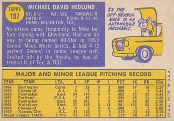2019 Topps Heritage - 50th Anniversary Buybacks #187 Mike Hedlund Back