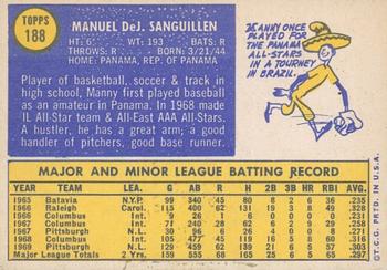 2019 Topps Heritage - 50th Anniversary Buybacks #188 Manny Sanguillen Back