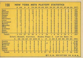 2019 Topps Heritage - 50th Anniversary Buybacks #198 1969 N.L Playoff Summary - Mets Celebrate Back