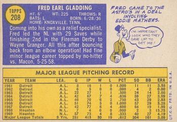 2019 Topps Heritage - 50th Anniversary Buybacks #208 Fred Gladding Back