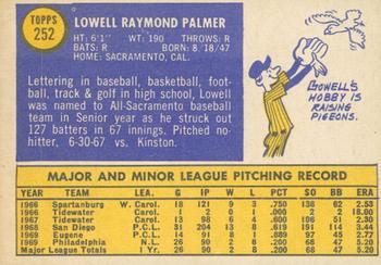 2019 Topps Heritage - 50th Anniversary Buybacks #252 Lowell Palmer Back