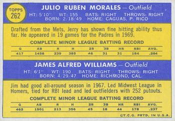 2019 Topps Heritage - 50th Anniversary Buybacks #262 Padres 1970 Rookie Stars (Jerry Morales / Jim Williams) Back