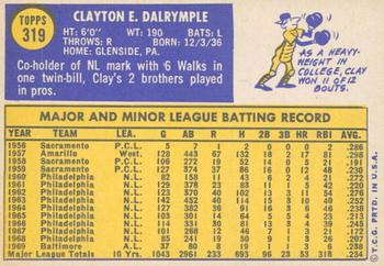 2019 Topps Heritage - 50th Anniversary Buybacks #319 Clay Dalrymple Back