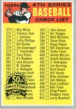 2019 Topps Heritage - 50th Anniversary Buybacks #343 4th Series Checklist 373-459 Front