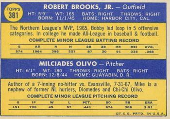 2019 Topps Heritage - 50th Anniversary Buybacks #381 Athletics 1970 Rookie Stars (Bobby Brooks / Mike Olivo) Back