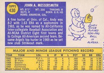 2019 Topps Heritage - 50th Anniversary Buybacks #430 A. Messersmith Back