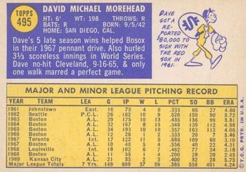 2019 Topps Heritage - 50th Anniversary Buybacks #495 Dave Morehead Back