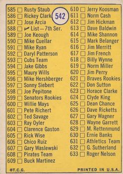 2019 Topps Heritage - 50th Anniversary Buybacks #542 6th Series Checklist 547-633 Back