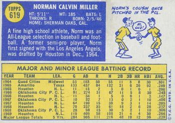 2019 Topps Heritage - 50th Anniversary Buybacks #619 Norm Miller Back