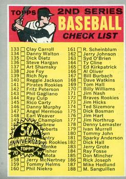 2019 Topps Heritage - 50th Anniversary Buybacks #128 2nd Series Checklist 133-263 Front