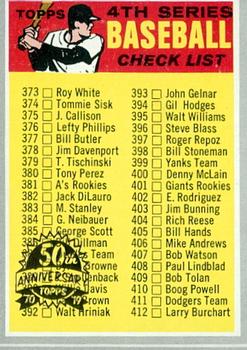 2019 Topps Heritage - 50th Anniversary Buybacks #343 4th Series Checklist 373-459 Front