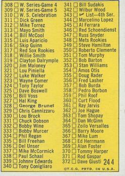 2019 Topps Heritage - 50th Anniversary Buybacks #244 3rd Series Checklist 264-372 Back