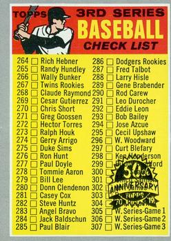 2019 Topps Heritage - 50th Anniversary Buybacks #244 3rd Series Checklist 264-372 Front