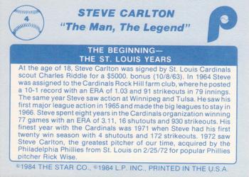 1984 Star Steve Carlton - Separated #4 The Beginning - St. Louis Years Back