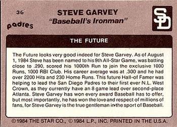 1984 Star Steve Garvey - Separated #36 Steve Garvey Back