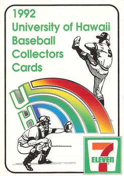 1992 7-Eleven University of Hawaii Rainbows #1 Intro/Checklist Front