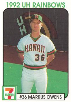 1992 7-Eleven University of Hawaii Rainbows #12 Markus Owens Front