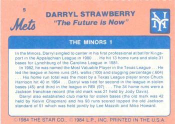 1984 Star Darryl Strawberry - Separated #5 Darryl Strawberry Back
