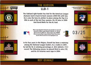 2005 Playoff Prestige - League Leaders Double Holo-Foil #1 Tim Hudson / Roy Oswalt  Back