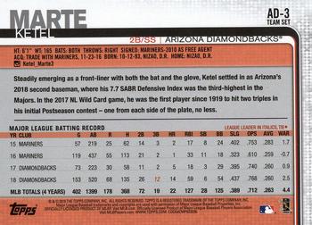 2019 Topps Arizona Diamondbacks #AD-3 Ketel Marte Back