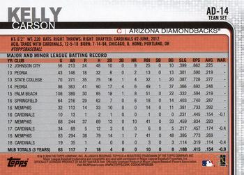 2019 Topps Arizona Diamondbacks #AD-14 Carson Kelly Back