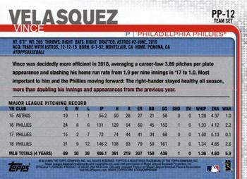2019 Topps Philadelphia Phillies #PP-12 Vince Velasquez Back