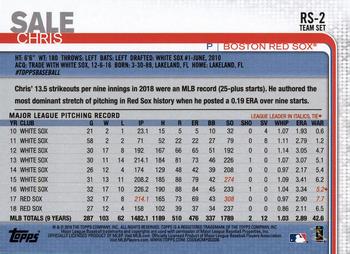 2019 Topps Boston Red Sox #RS-2 Chris Sale Back