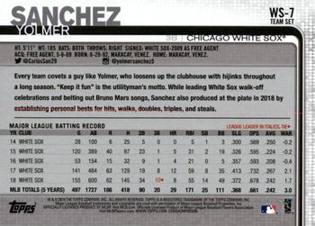 2019 Topps Chicago White Sox #WS-7 Yolmer Sanchez Back