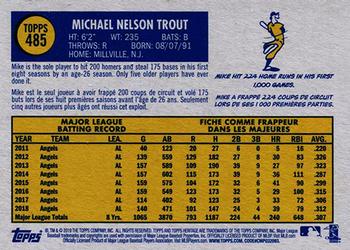 2019 Topps Heritage - O-Pee-Chee Backs #485 Mike Trout Back