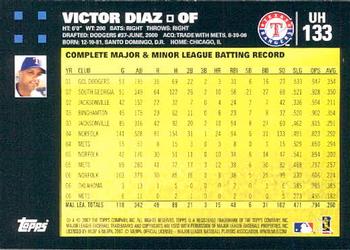 2007 Topps Updates & Highlights #UH133 Victor Diaz Back