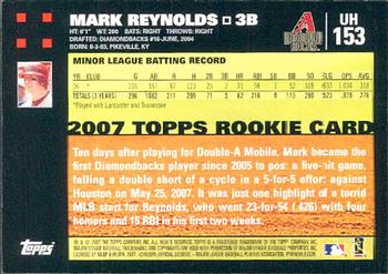 2007 Topps Updates & Highlights #UH153 Mark Reynolds Back