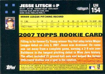 2007 Topps Updates & Highlights #UH154 Jesse Litsch Back