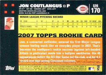 2007 Topps Updates & Highlights #UH170 Jon Coutlangus Back