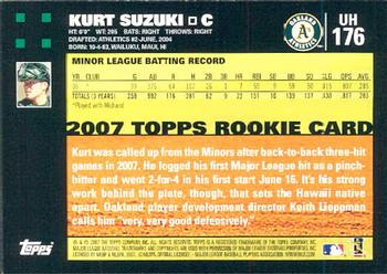 2007 Topps Updates & Highlights #UH176 Kurt Suzuki Back