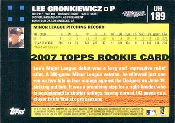 2007 Topps Updates & Highlights #UH189 Lee Gronkiewicz Back