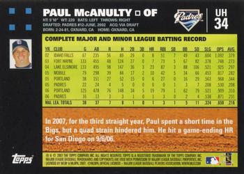 2007 Topps Updates & Highlights #UH34 Paul McAnulty Back