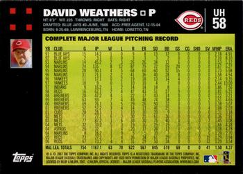 2007 Topps Updates & Highlights #UH58 David Weathers Back