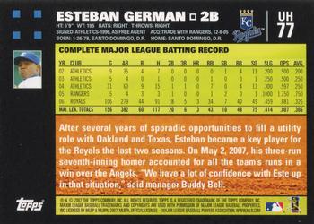 2007 Topps Updates & Highlights #UH77 Esteban German Back