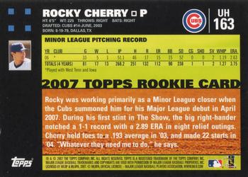 2007 Topps Updates & Highlights #UH163 Rocky Cherry Back