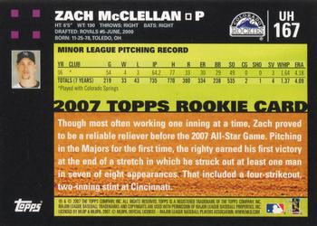2007 Topps Updates & Highlights #UH167 Zach McClellan Back