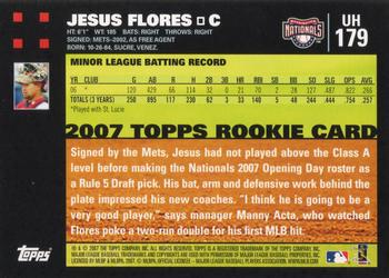 2007 Topps Updates & Highlights #UH179 Jesus Flores Back